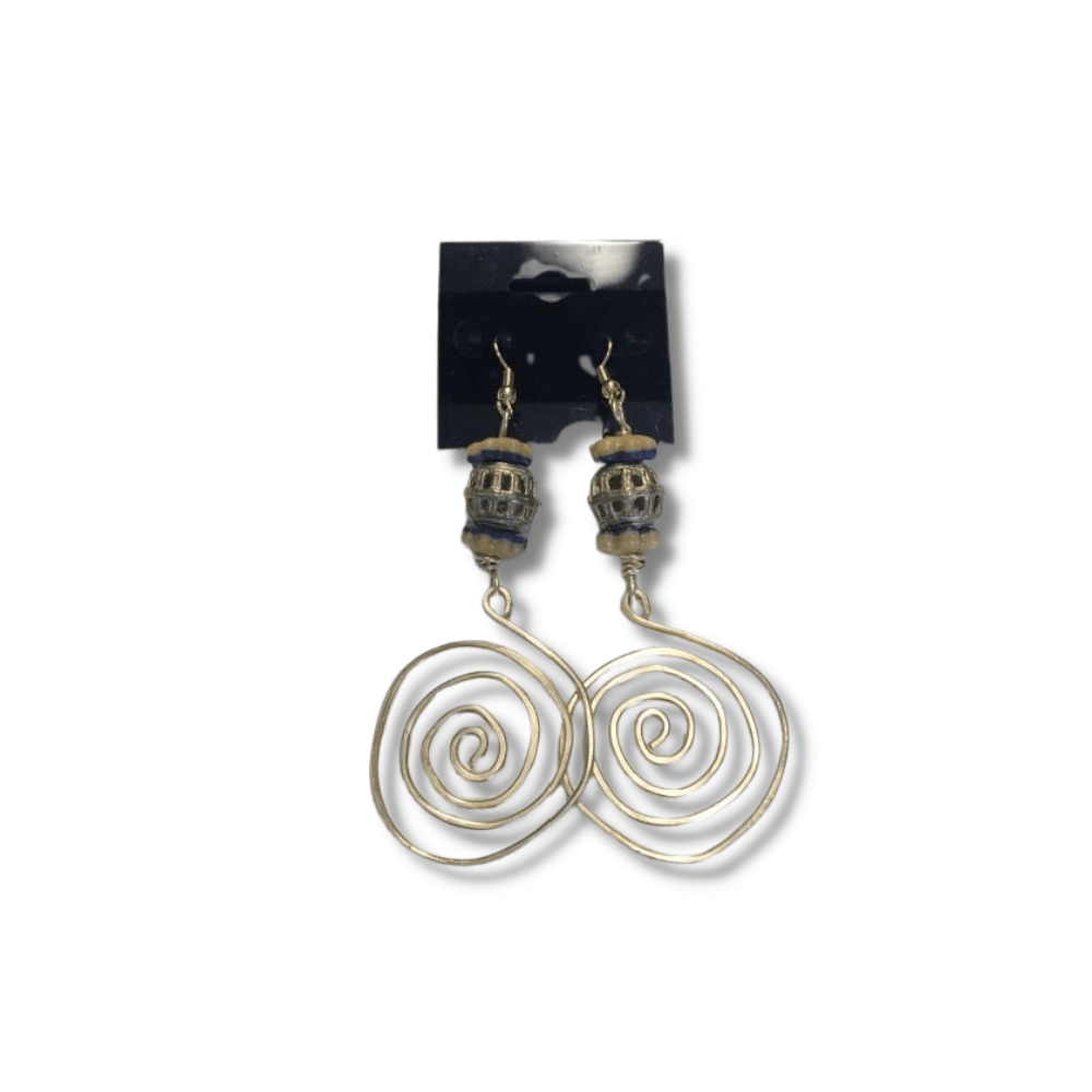 African Brass Ball and Mixed Bead Earrings - Audaciously African